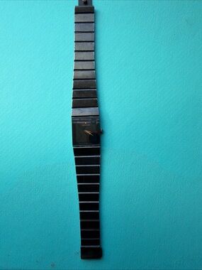 Vintage Movado Black Ceramic Link women watch.